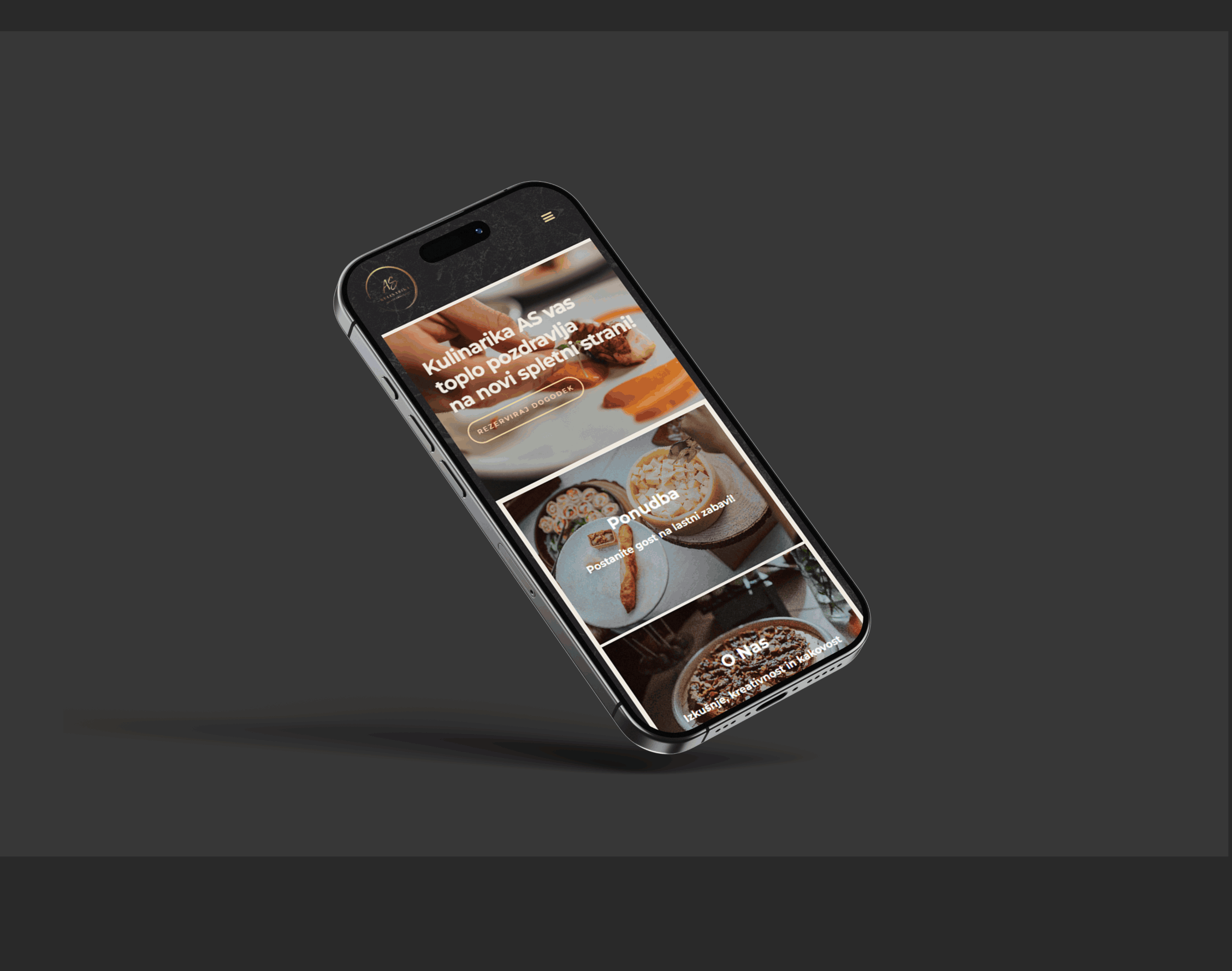 Kulinarika AS mobile website mockup