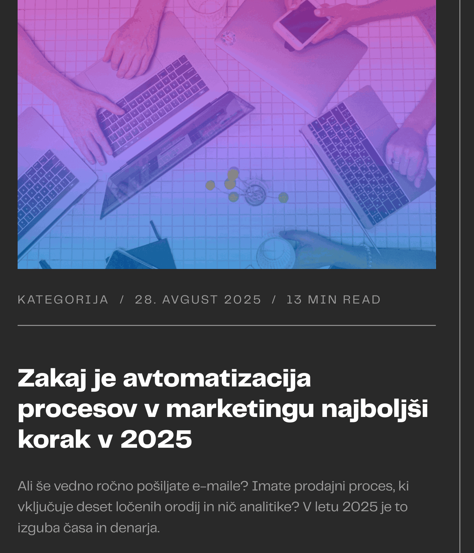Zakaj je avtomatizacija procesov v marketingu najboljši korak v 2025